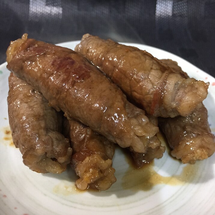 なすと油揚げの牛肉巻き